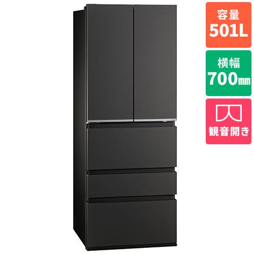 【標準設置料金込】アクア(AQUA) AQR-TXA50A-K マットクリアブラック TXシリーズ 5ドア冷蔵庫 観音開き 501L 幅700mm
