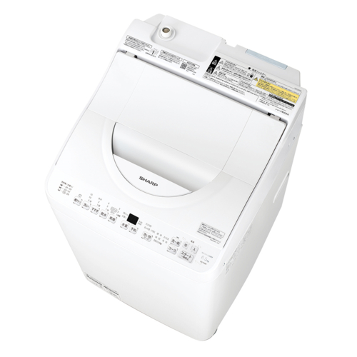 シャープ(SHARP) ES-TX6K-W ホワイト系 タテ型洗濯乾燥機 穴なし槽 洗濯6.5kg 乾燥3.5kg
