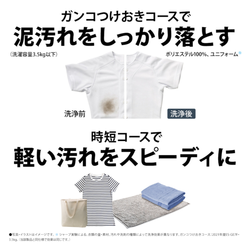 【長期保証付】シャープ(SHARP) ES-GE6K-W ホワイト系 全自動洗濯機 穴なし槽 洗濯6kg_4