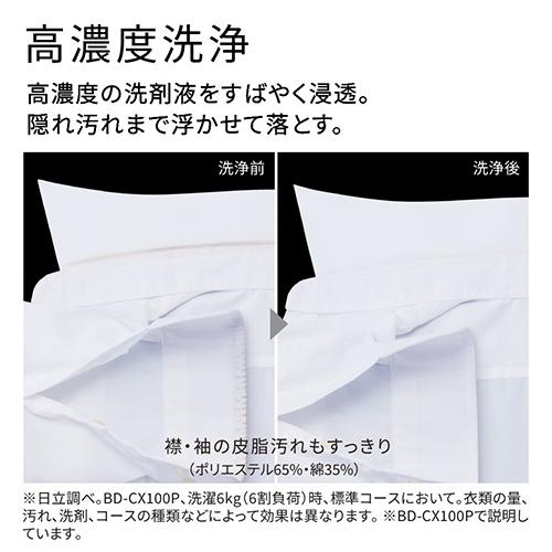 【設置】日立(HITACHI) BD-CX100PL-W ホワイト ビッグドラム ドラム式洗濯機 洗濯 10kg 乾燥 5.5kg 左開き_7