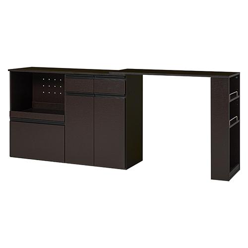 萩原(HAGIHARA) VKC-7156DBROS ダークブラウン 伸縮キッチンカウンター 収納庫タイプ