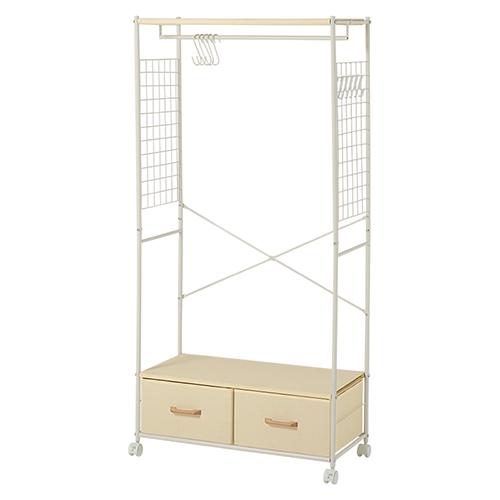 萩原(HAGIHARA) KHR-3187WH ホワイト ハンガーラック
