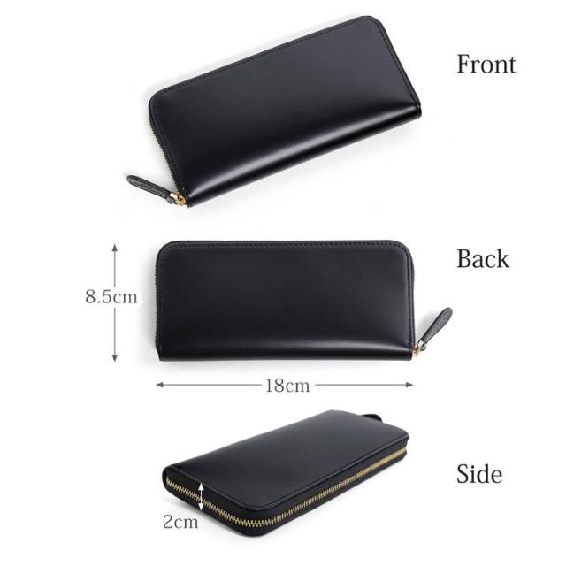 長財布 コードバン メンズ ラウンドファスナー 財布 本革 【名入れ 可能】doob London 馬革 スリム お札を折らない お札が折れない 薄型 コンパクト財布 男性 プレゼント (09000086-mens-1r)_15