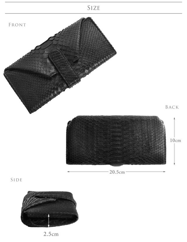 パイソン 長財布 メンズ ギャルソン 小銭が取り出し易い 本革 蛇革