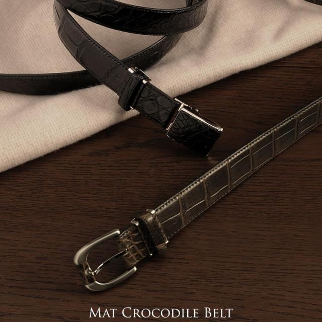 ベルト メンズ クロコダイル マット加工30mm/ ギフト(No.9057m)