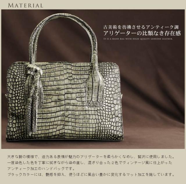 ソフトアリゲーターハンドバッグBOX型デザインクロコダイルバッグ