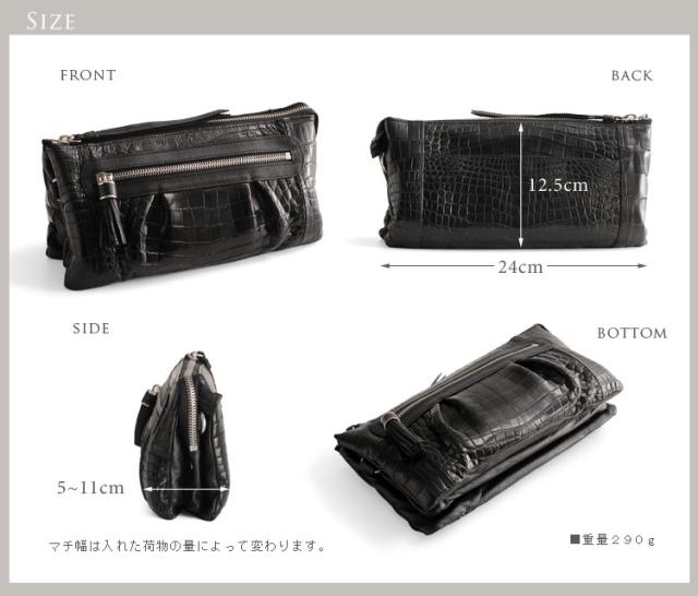 クロコダイルポシェット3WAYバッグマット加工Crocodileおしゃれ本物ワニ革本革カバン(No.06000442)_5
