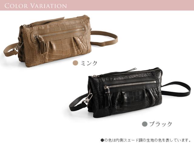 クロコダイルポシェット3WAYバッグマット加工Crocodileおしゃれ本物ワニ革本革カバン(No.06000442)_2