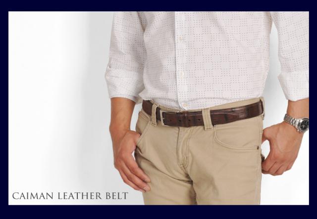 ベルト メンズ イタリア製カイマンベリー 3.5cm/ ギフト(No.06000672-mens-1)