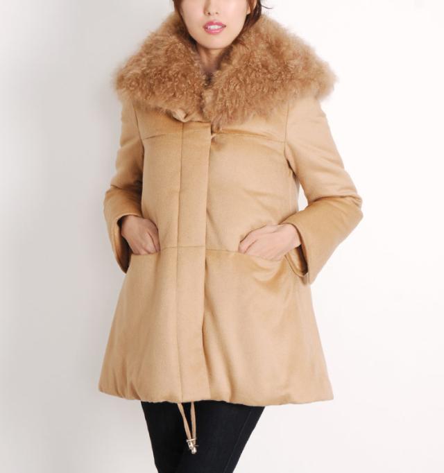 カシミヤ混ダウンコートカシミヤファーカラーダウン90%/レディース(No.02000116)送料無料!! カシミヤ混ダウンコートカシミヤファーカラーダウン90%/レディース(No