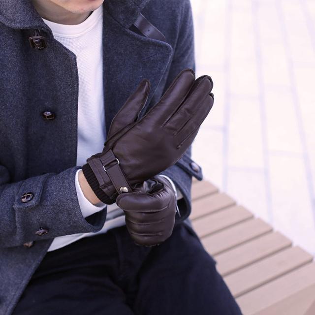 レザー グローブ 手袋 メンズ 革 スマホ タブレット 対応 本革 羊革
