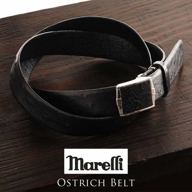 オーストリッチ 35mm メンズ ベルト 本革 男性 marelli ブランド お父さん ビジネス 通勤(3373r)の通販はスーツベルト