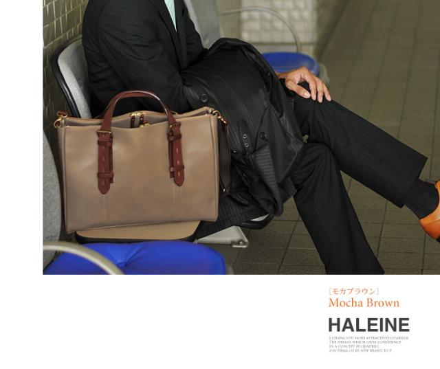 HALEINEアレンヌ 牛革 ビジネスバッグ 2way 日本製 ステッチ A4 HALEINE（アレンヌ） ［10%OFFクーポン］HALEINE/アレンヌ 牛革