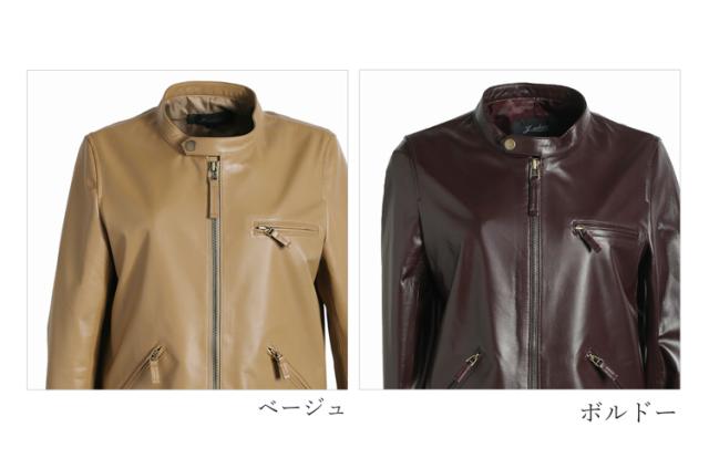 ライダース ジャケット シングル レザー ソフト イタリア ラム ノー 