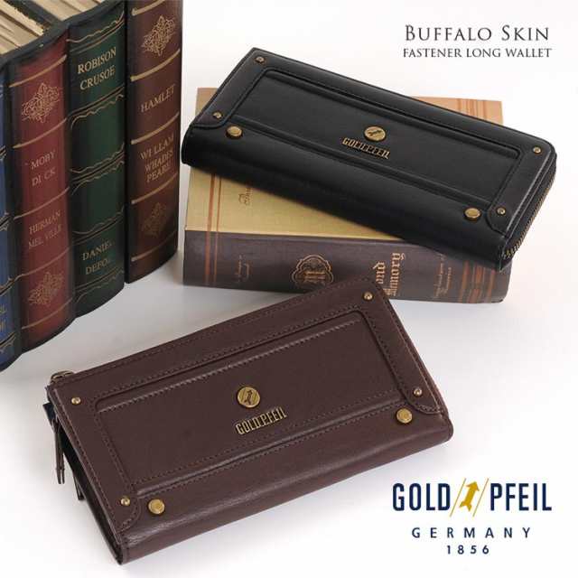 GOLD PFEIL ゴールドファイル バッファロー 革 L字ファスナー 長財布 メンズ (09000049-mens-1)