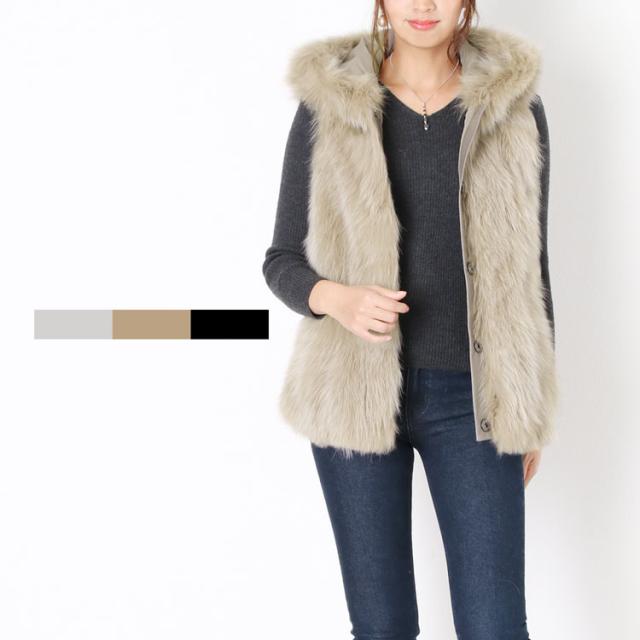 フォックスベリー ファー カルガンラム ファー フード付き ベスト レディース No の通販はau Pay マーケット Top 財布 バッグの三京商会