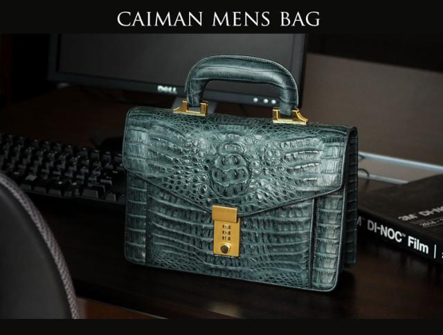 カイマン マット 加工 メンズバッグ ダイヤルロック付き ハード手 (No.06000993-1)