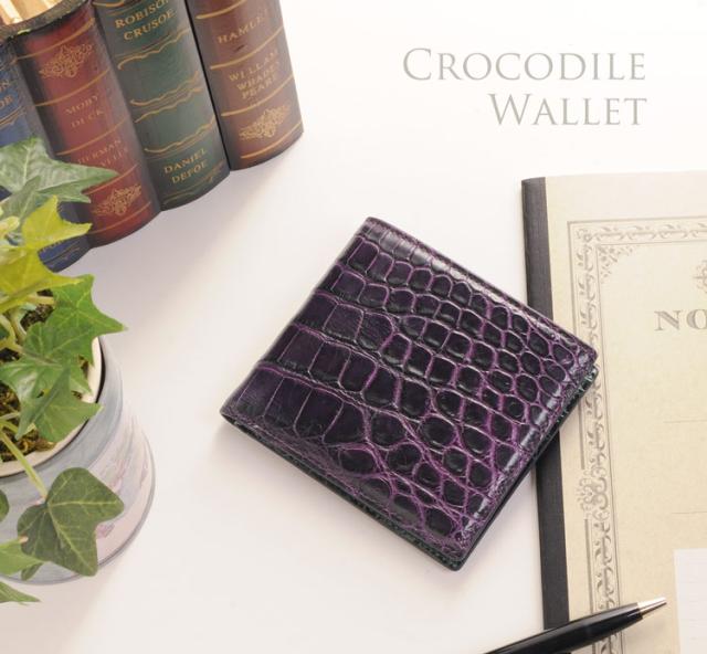 クロコダイル 折り財布 両カード メンズ バイカラー ヘンローン 全6色(06001070-mens-1r)の通販は