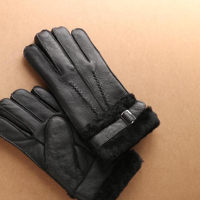 エルメネジルドゼニアErmenegildo Zegnaムートンレザーグローブ手袋 ムートン ダブルフェイス レザーグローブ メンズ 手袋 本革 ブラウン