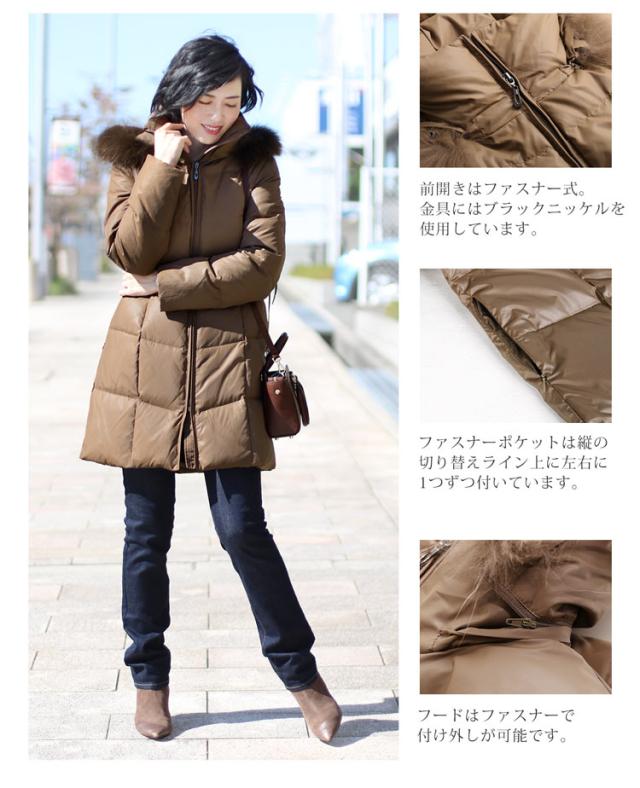 ダウンコート レディース 洗える ダウンコート フード付き 90cm