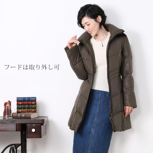ダウンコート レディース 洗える ダウンコート フード付き 90cm