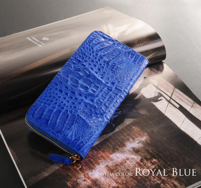 カイマン 財布 レディース ラウンドファスナー 長財布 マット 加工