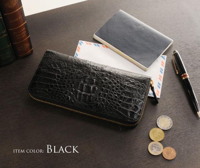 カイマン 財布 レディース ラウンドファスナー 長財布 マット 加工
