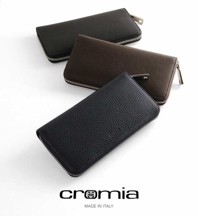 cromia] クロミア 牛革 長財布 ラウンドファスナー イタリア製 バイ