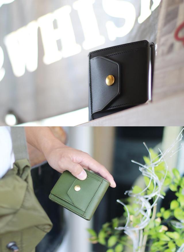 Jamale 日本製 ヌメ革 牛革 ミニ 折り財布 メンズ(No.07000347-mens-1)