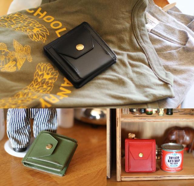 Jamale 日本製 ヌメ革 牛革 ミニ 折り財布 メンズ(No.07000347-mens-1)