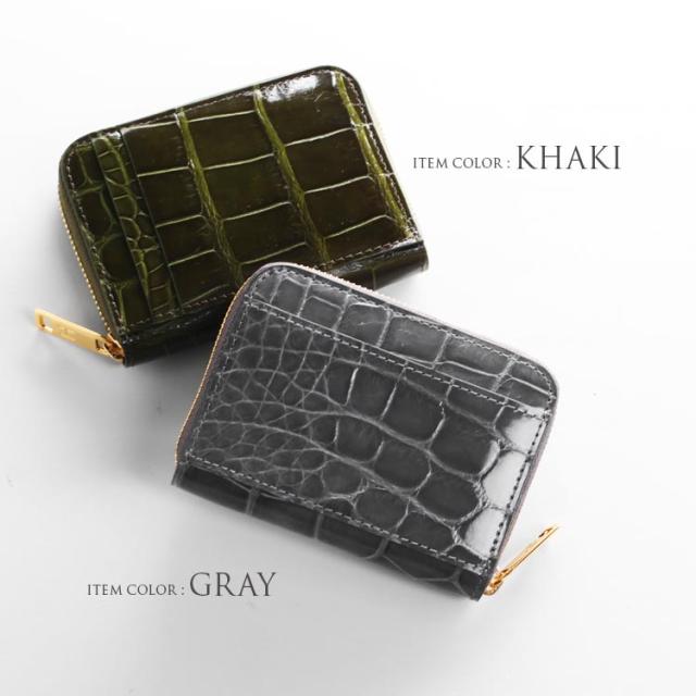 HALEINE クロコダイル カードケース 本革 レディース じゃばら 本革