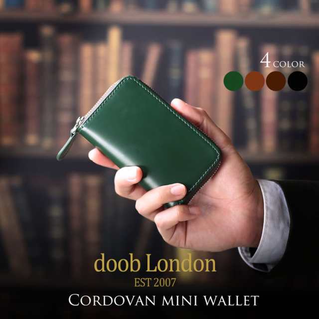 Doob London コードバン ミニ 財布 ブランド メンズ ラウンド