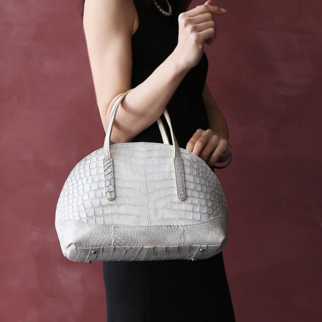 ヒマラヤ スモール クロコダイル 日本製 ハンドバッグ ラウンドファスナー センター取り JRA(No.06001490)の通販は