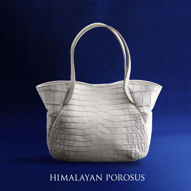ヒマラヤ スモール クロコダイル 日本製 ハンドバッグ センター取り JRA ミディアム トート ポロサス(No.06001495)
