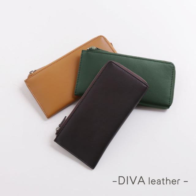 mieno Diva 薄型 コンパクト 財布 L字 ファスナー 長財布 メンズ 本革 薄い l字ファスナー コンパクト mieno Diva