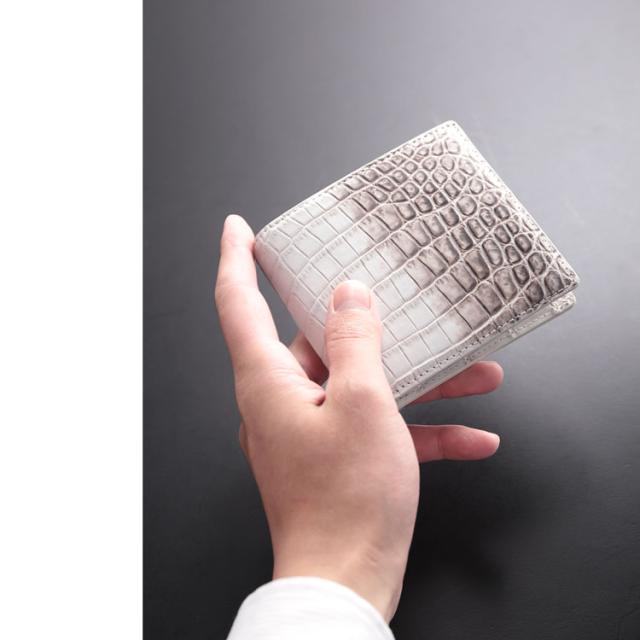 ヒマラヤ クロコダイル 二つ 折り財布 レディース 一枚革 センター取り 無双 ヘンローン(06001607r)の通販は