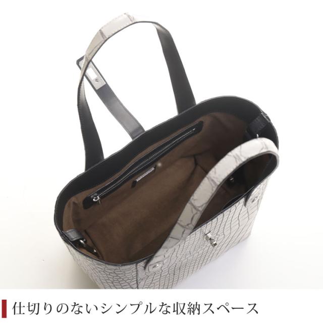 クロコダイル ハンドバッグ レディース 日本製 キューブバッグ 保証書 付き ミディアム トートバッグ(06001671r)_6