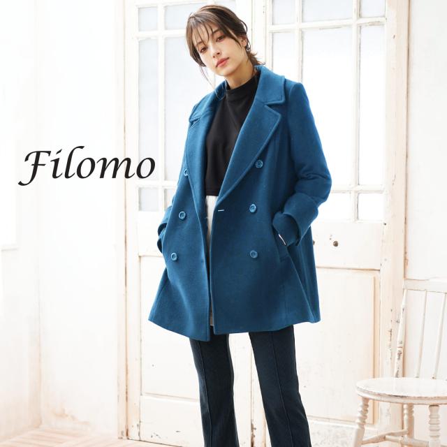 ピーコート レディース Pコート ダブル 学生 冬 コート 秋 アウター カシミヤ ブレンド ウール (08000229r) 暖かい 通勤 通学 オーバーコート ライトベージュ アイボリー キャメル ブラウン こげ茶 茶色 ブルー デニムブルー 青 ブラック 黒の通販は 27,500円