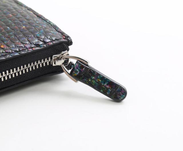 クロコダイル 長財布 メンズ L字ファスナー 財布 フランスクロコダイル 手染め(06001709-mens-1r)_6