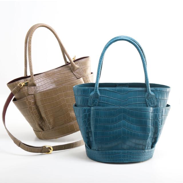 クロコダイル トートバッグ レディース 2WAY バッグ センター取り マット加工 斜め掛け 本革 鰐革 保証書 付き 4FA プレゼント ギフト(06001721r)