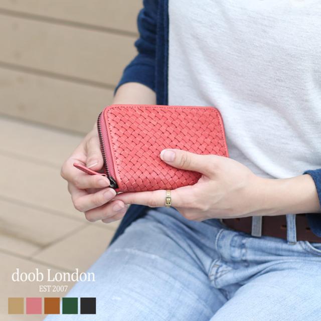 ラウンドファスナー 折財布 レディース ヌメ革 本革 レザー 財布 ボックス型 小銭入れ ブランド doob London イタリアンレザー 4FC (09000423r)