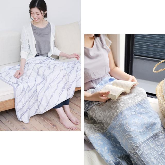 冷感 ブランケット タオルケット 夏 日本製 接触冷感 110×135 洗濯可 泉州 快眠グッズ スローケット (09000433-mens-1r)_5