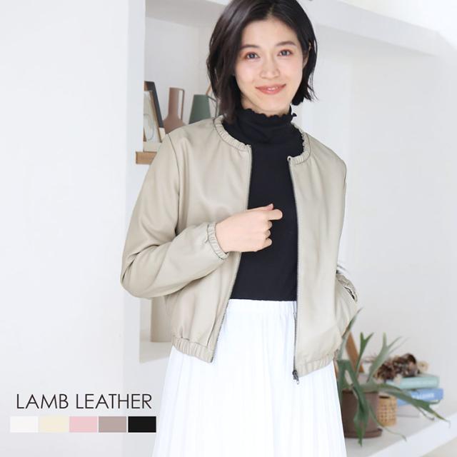 アウター ライトラムレザーギャザーブルゾン ラムレザー ライダースブルゾン｜ライダース｜ニコル公式通販サイト