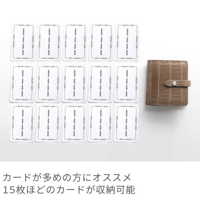 クロコダイル 二つ折り 財布 レディース マット 加工 ベルト付き ボックス型小銭入れ カード入れ 多い 多機能 折り財布(06001711r)_8