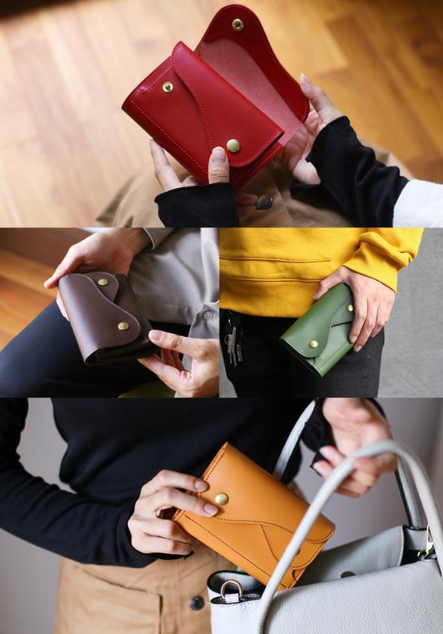 本革 財布 レディース ミニ財布 牛革 日本製 三つ折り 折り財布 ヌメ革 牛革 Jamale ブランド ミディアム 小さい シンプル ブランド プレゼント ギフト 卒業 記念品 二つ折り財布 使いやすい【名入れ 可能】(07000539r)_5