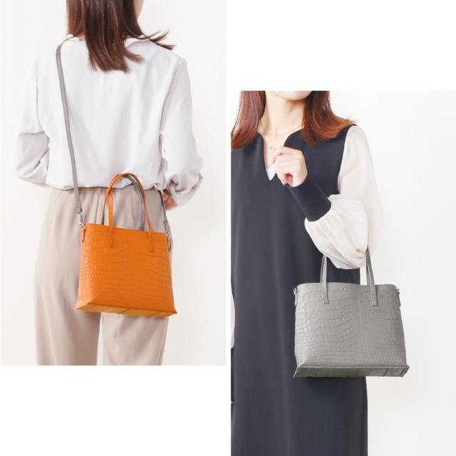 ミニトートバッグ クロコダイル マット 2WAY ショルダー 小さい 小ぶり ミニマム 軽量 旅行 スマホ 化粧 ポーチ bag 女性 コンパクト 手提げ ハンド ワニ革 本革 肩掛け カジュアル 普段使い レディース ギフト プレゼント(06001770r)_3