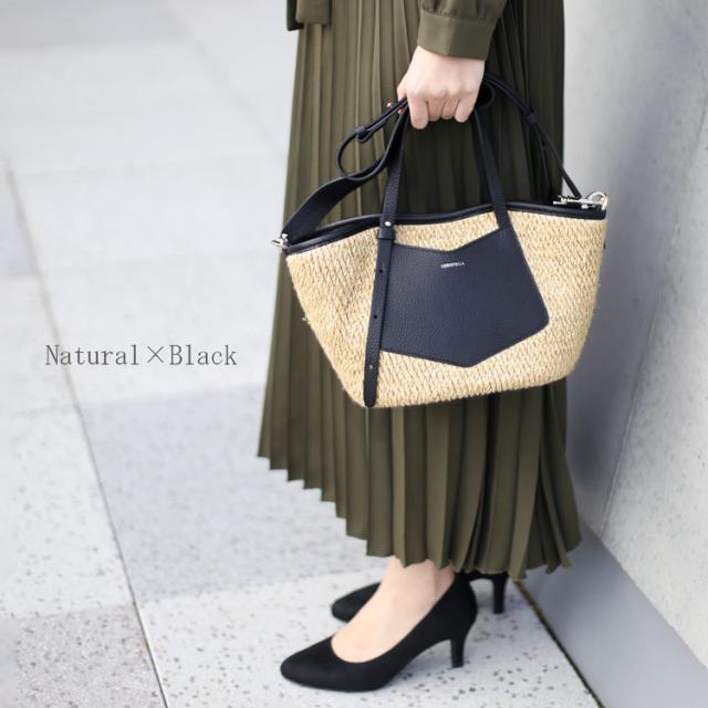 Loristella ロリステッラ ブランド トートバッグ 旅行 2way ショルダーバッグ レディース ハンドバッグ イタリア ストロー かわいい バスケット カゴバッグ かごバッグ 旅行 アイボリー グリーン ブラック 春 夏 牛革 レザー プレゼント ギフト 浴衣 に 合う (07000549r)_5