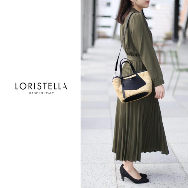 Loristella ロリステッラ ブランド トートバッグ 旅行 2way ショルダーバッグ レディース ハンドバッグ イタリア ストロー かわいい バスケット カゴバッグ かごバッグ 旅行 アイボリー グリーン ブラック 春 夏 牛革 レザー プレゼント ギフト 浴衣 に 合う (07000549r)_1