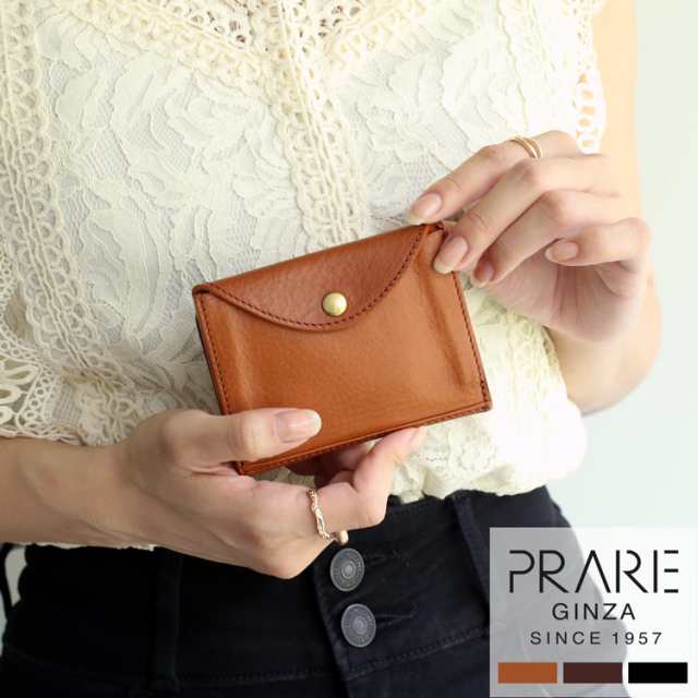 ベジタブル タンニン レザー 2つ折り 財布 日本製 本革 レディース【名入れ 可能】イタリアンレザー 牛革 PRAIRIE [プレリー](09000531r)の通販は