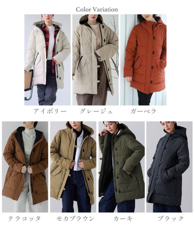 ダウンコート レディース ブランド Filomo フード付き カジュアル 白